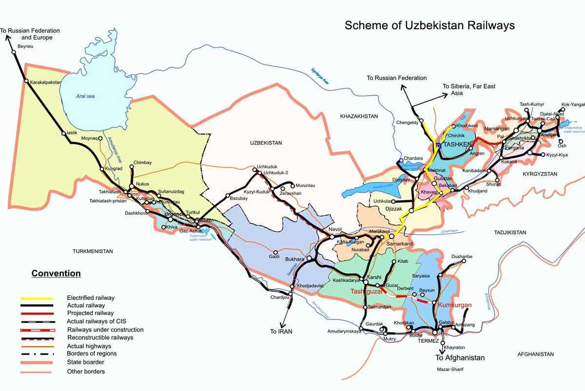 Ouzbekistan tren kat jeyografik