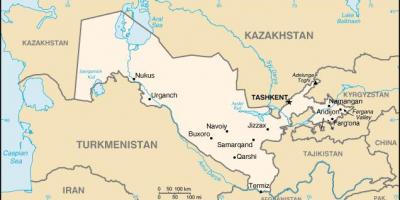 Kat jeyografik nan Ouzbekistan vil